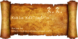 Kukla Kálmán névjegykártya